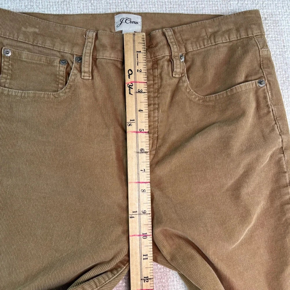 J.Crew‎ Vintage Slim Straight Corduroy Pants Womens 27 Khaki Tan Mid Rise Casual